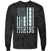 Fishing USA Flag Tie-Dye Long Sleeve Shirt