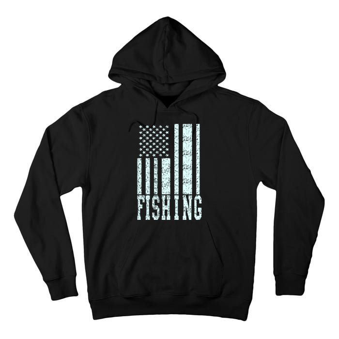 Fishing USA Flag Tall Hoodie