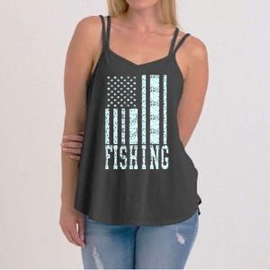 Fishing USA Flag Women's Strappy Tank