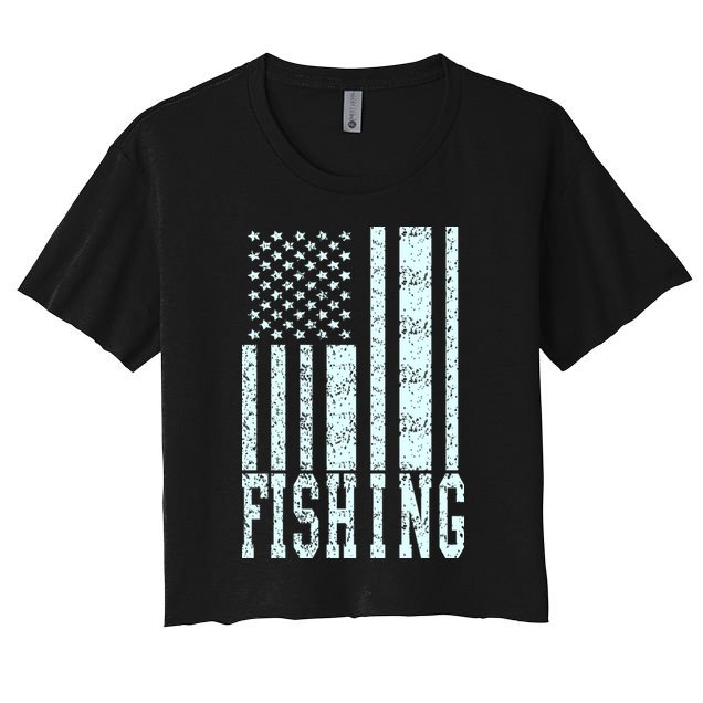 Fishing USA Flag Crop Top