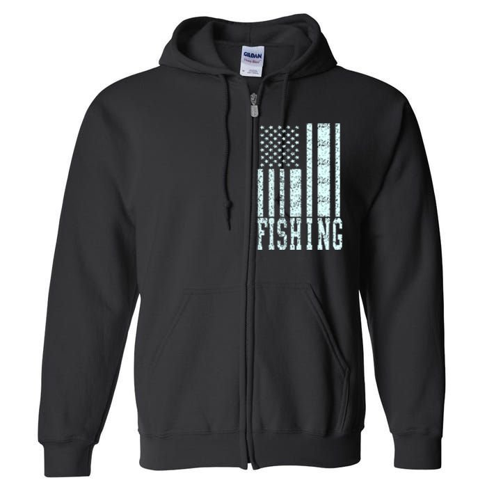 Fishing USA Flag Full Zip Hoodie