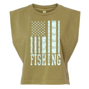 Fishing USA Flag Garment-Dyed Women's Muscle Tee