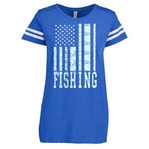 Fishing USA Flag Enza Ladies Jersey Football T-Shirt