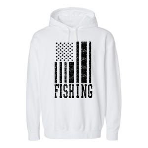 Fishing USA Flag Garment-Dyed Fleece Hoodie