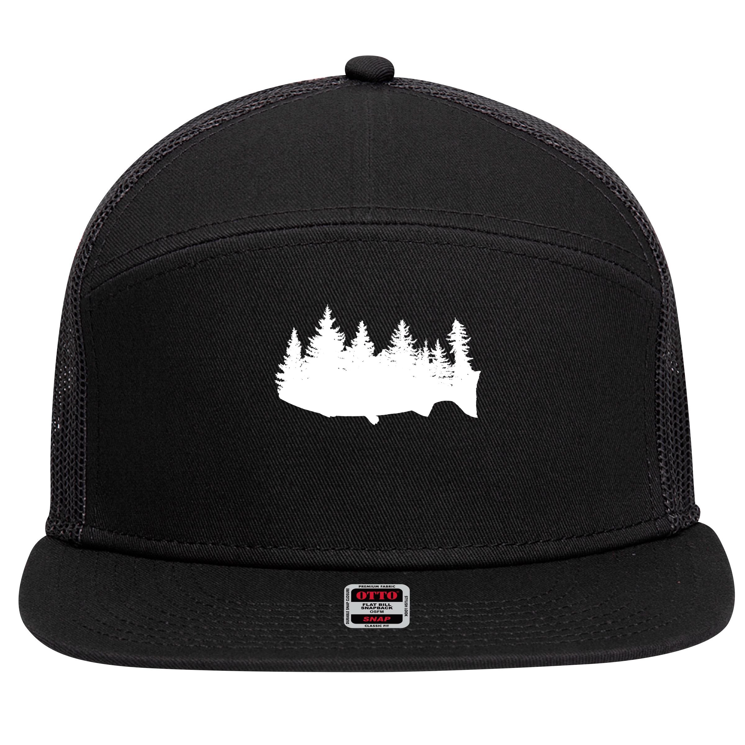 Fishing Wilderness 7 Panel Mesh Trucker Snapback Hat