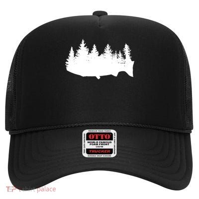 Fishing Wilderness High Crown Mesh Back Trucker Hat
