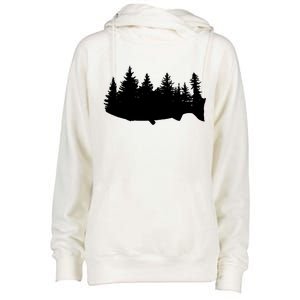 Fishing Wilderness Womens Funnel Neck Pullover Hood