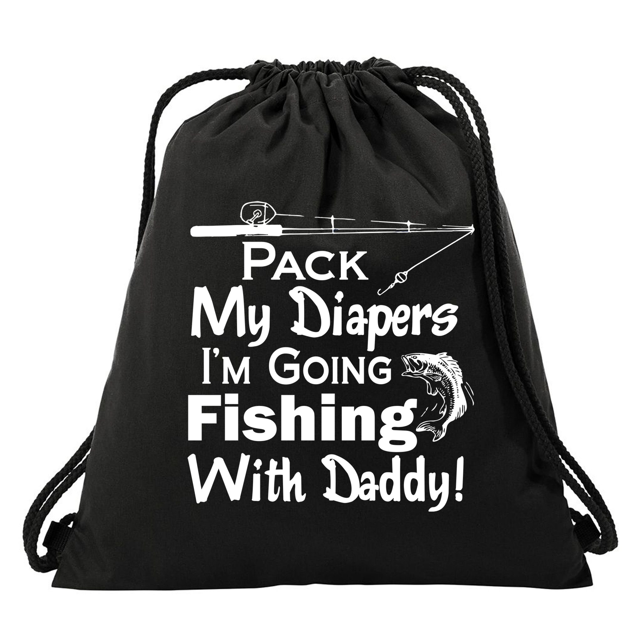 Fishing With Daddy Drawstring Bag