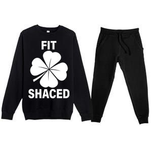 Fit Shaced Funny Irish Drinking Party Premium Crewneck Sweatsuit Set