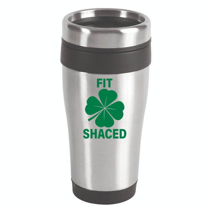 Fit Shaced Funny Irish Drinking Party 16oz Travel Tumbler