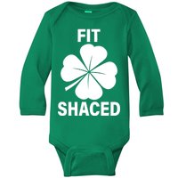 Fit Shaced Funny Irish Drinking Party Baby Long Sleeve Bodysuit