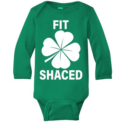 Fit Shaced Funny Irish Drinking Party Baby Long Sleeve Bodysuit