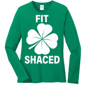 Fit Shaced Funny Irish Drinking Party Ladies Long Sleeve Shirt