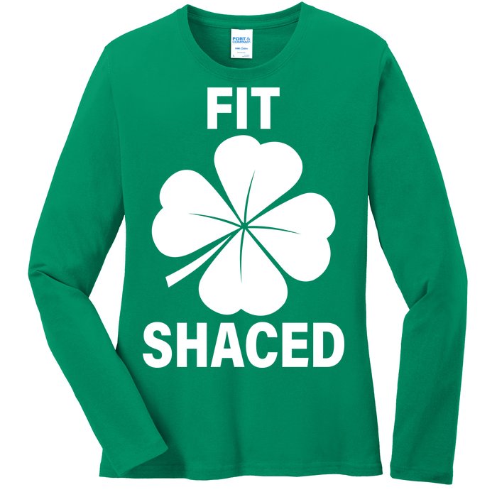 Fit Shaced Funny Irish Drinking Party Ladies Long Sleeve Shirt