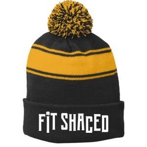 Fit Shaced Funny St. Patrick’s Day Stripe Pom Pom Beanie