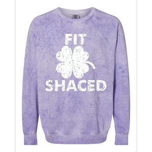 Fit Shaced Funny St. Patrick's Day Irish Clover Beer Drinking Colorblast Crewneck Sweatshirt