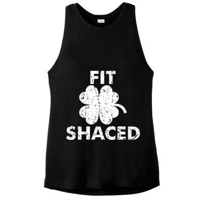 Fit Shaced Funny St. Patrick's Day Irish Clover Beer Drinking Ladies PosiCharge Tri-Blend Wicking Tank
