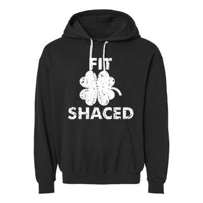 Fit Shaced Funny St. Patrick's Day Irish Clover Beer Drinking Garment-Dyed Fleece Hoodie