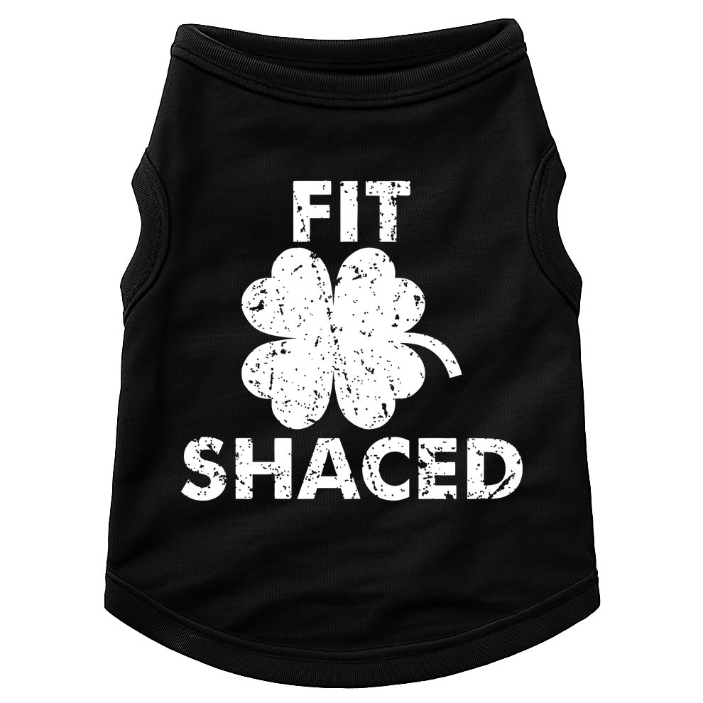 Fit Shaced Funny St. Patrick's Day Irish Clover Beer Drinking Doggie Tank