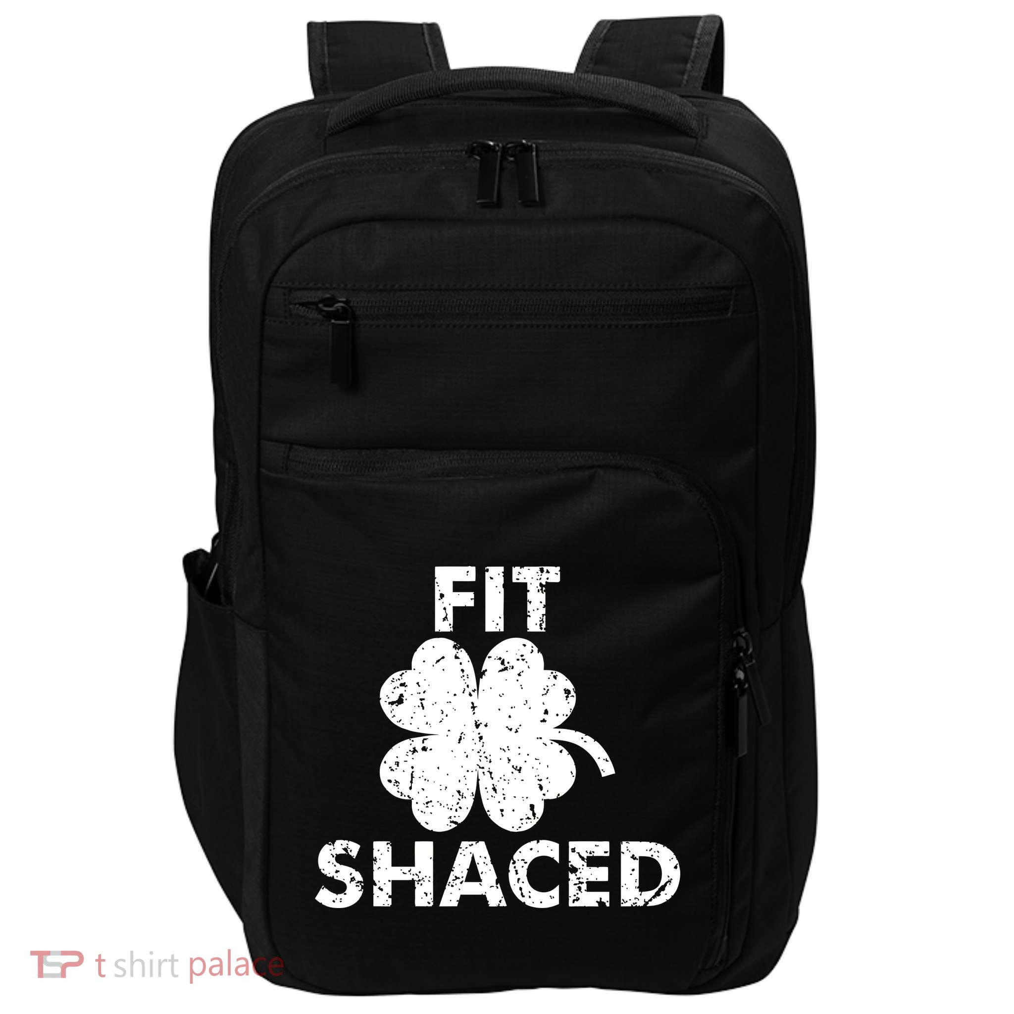 Fit Shaced Funny St. Patrick's Day Irish Clover Beer Drinking Impact Tech Backpack