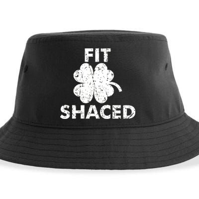 Fit Shaced Funny St. Patrick's Day Irish Clover Beer Drinking Sustainable Bucket Hat