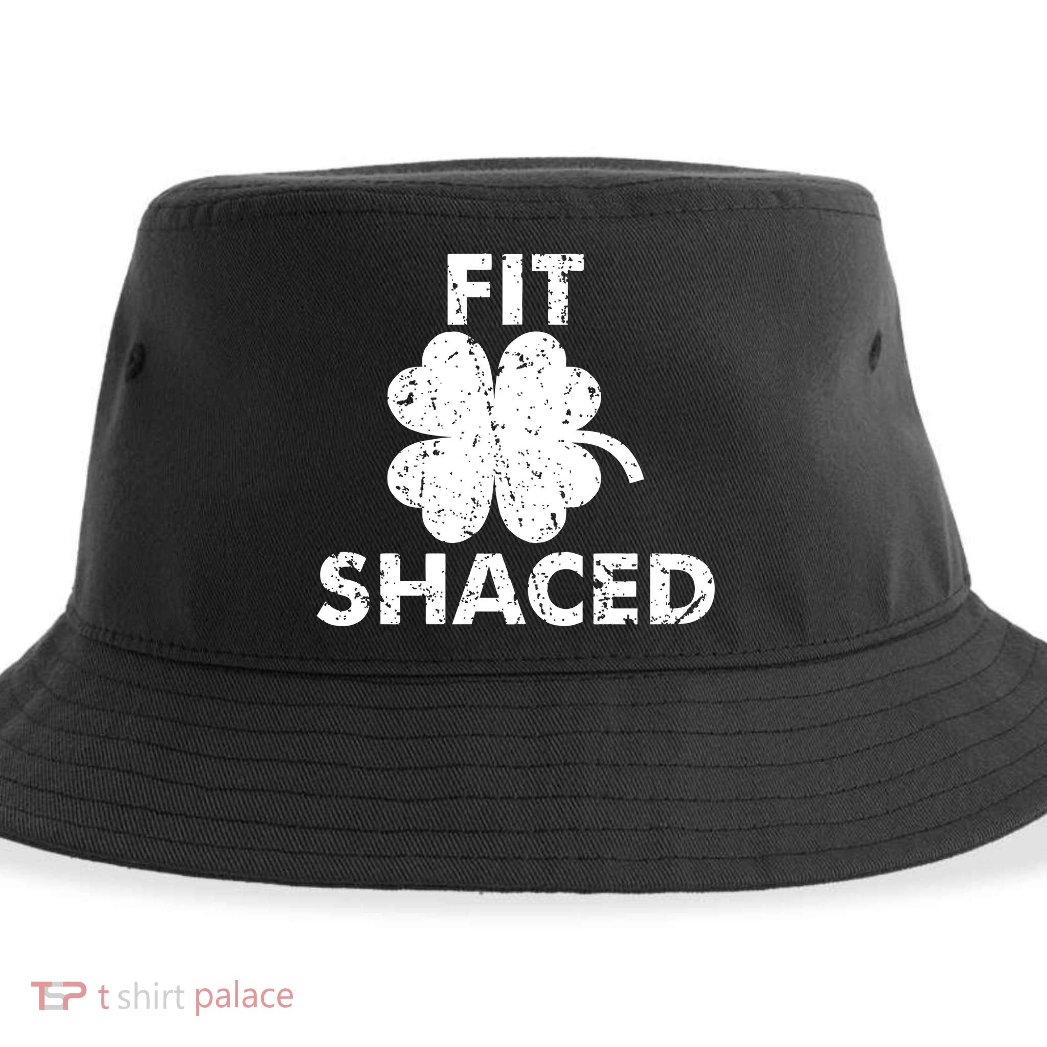 Fit Shaced Funny St. Patrick's Day Irish Clover Beer Drinking Sustainable Bucket Hat