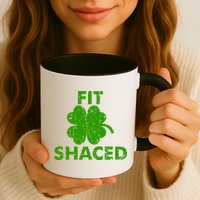 Fit Shaced Funny St. Patrick's Day Irish Clover Beer Drinking Mug