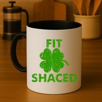 Fit Shaced Funny St. Patrick's Day Irish Clover Beer Drinking Mug