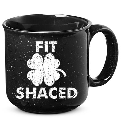 Fit Shaced Funny St. Patrick's Day Irish Clover Beer Drinking 15oz Campfire Ceramic Mug