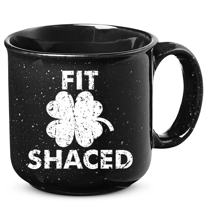 Fit Shaced Funny St. Patrick's Day Irish Clover Beer Drinking 15oz Campfire Ceramic Mug