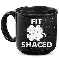 Fit Shaced Funny St. Patrick's Day Irish Clover Beer Drinking 15oz Campfire Ceramic Mug