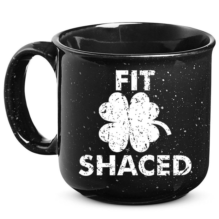 Fit Shaced Funny St. Patrick's Day Irish Clover Beer Drinking 15oz Campfire Ceramic Mug