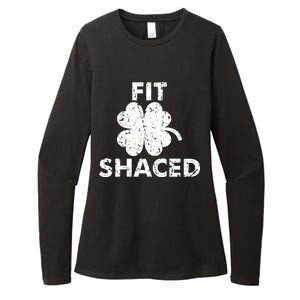 Fit Shaced Funny St. Patrick's Day Irish Clover Beer Drinking Womens CVC Long Sleeve Shirt