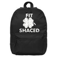 Fit Shaced Funny St. Patrick's Day Irish Clover Beer Drinking 16 in Basic Backpack