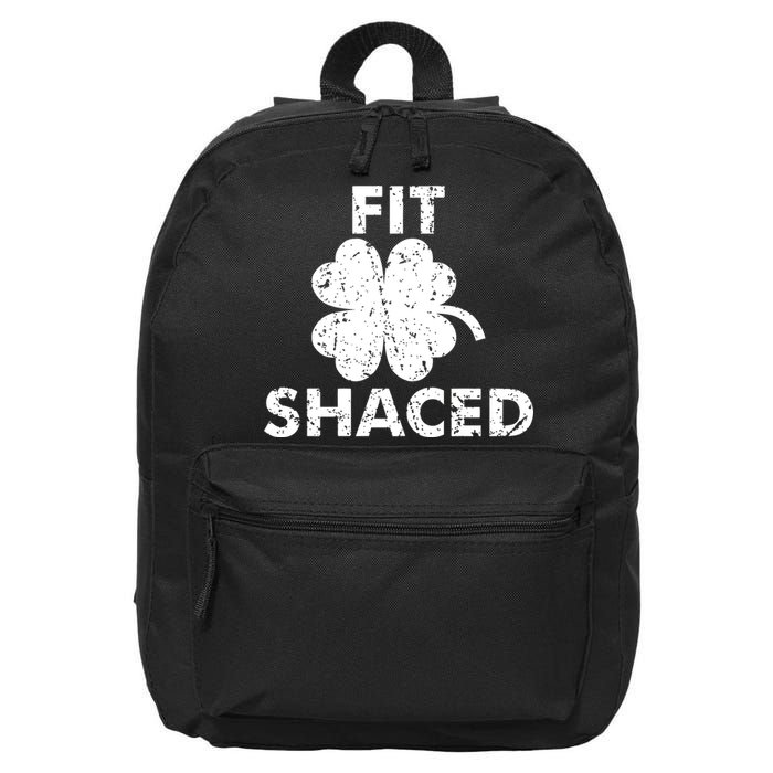 Fit Shaced Funny St. Patrick's Day Irish Clover Beer Drinking 16 in Basic Backpack