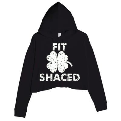 Fit Shaced Funny St. Patrick's Day Irish Clover Beer Drinking Crop Fleece Hoodie