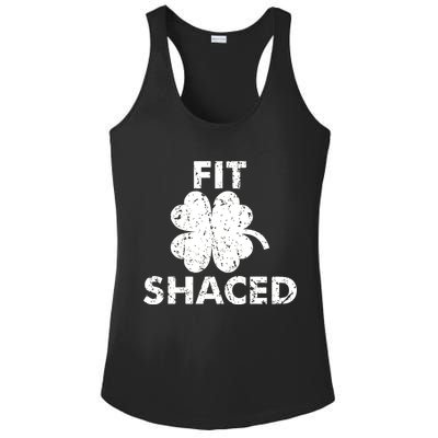 Fit Shaced Funny St. Patrick's Day Irish Clover Beer Drinking Ladies PosiCharge Competitor Racerback Tank