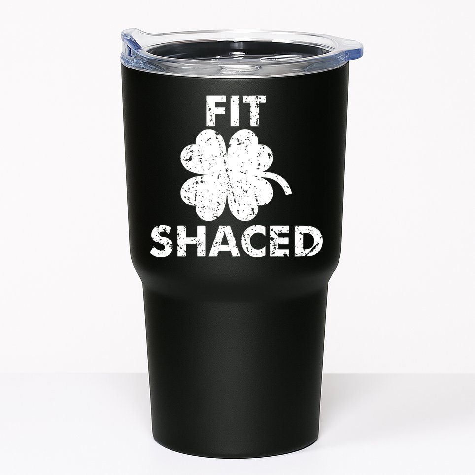 Fit Shaced Funny St. Patrick's Day Irish Clover Beer Drinking Tumbler