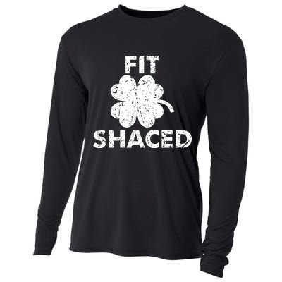 Fit Shaced Funny St. Patrick's Day Irish Clover Beer Drinking Cooling Performance Long Sleeve Crew