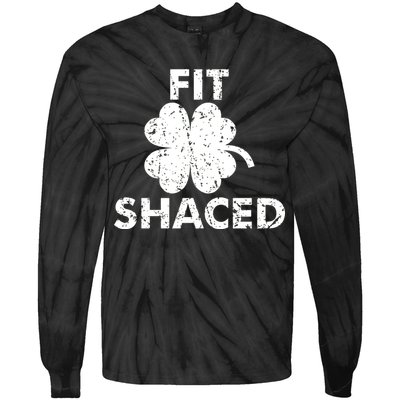 Fit Shaced Funny St. Patrick's Day Irish Clover Beer Drinking Tie-Dye Long Sleeve Shirt