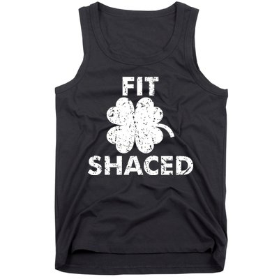 Fit Shaced Funny St. Patrick's Day Irish Clover Beer Drinking Tank Top