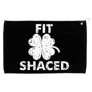 Fit Shaced Funny St. Patrick's Day Irish Clover Beer Drinking Grommeted Golf Towel