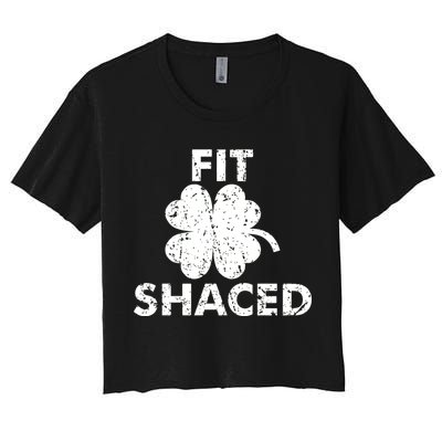 Fit Shaced Funny St. Patrick's Day Irish Clover Beer Drinking Crop Top
