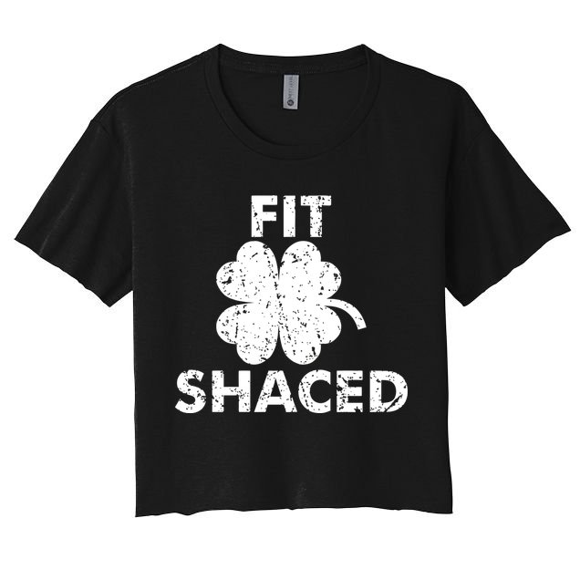 Fit Shaced Funny St. Patrick's Day Irish Clover Beer Drinking Crop Top