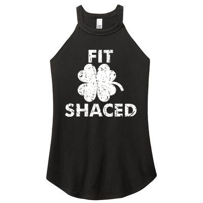 Fit Shaced Funny St. Patrick's Day Irish Clover Beer Drinking Women's Perfect Tri Rocker Tank