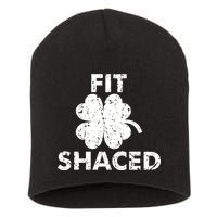 Fit Shaced Funny St. Patrick's Day Irish Clover Beer Drinking Short Acrylic Beanie