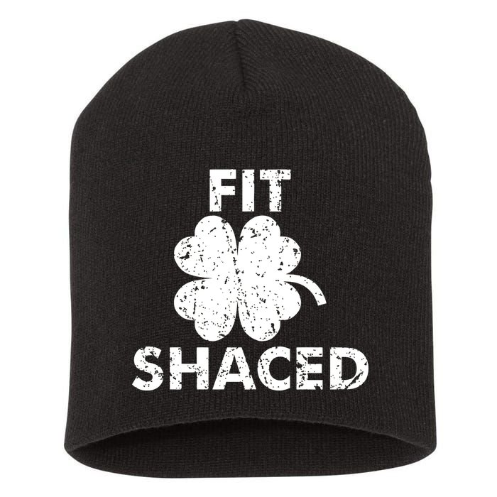 Fit Shaced Funny St. Patrick's Day Irish Clover Beer Drinking Short Acrylic Beanie