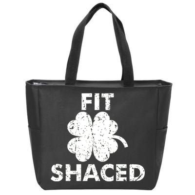 Fit Shaced Funny St. Patrick's Day Irish Clover Beer Drinking Zip Tote Bag