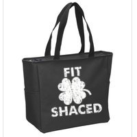 Fit Shaced Funny St. Patrick's Day Irish Clover Beer Drinking Zip Tote Bag