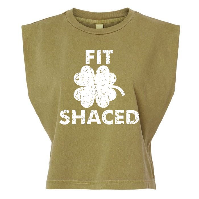 Fit Shaced Funny St. Patrick's Day Irish Clover Beer Drinking Garment-Dyed Women's Muscle Tee